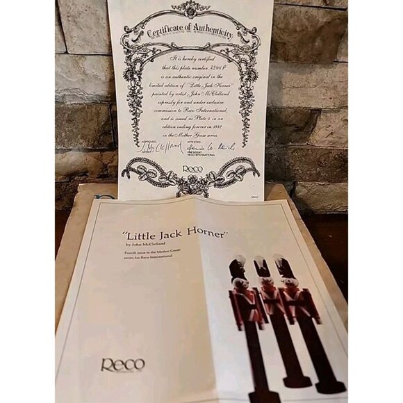 "Little Jack Horner" 4th Plate Mother Goose John McClelland Limited Ed Reco 1982 - Picture 6 of 10